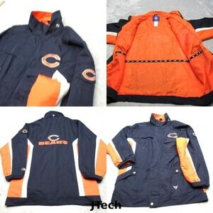 Vintage Chicago Bears Reebok Jacket Youth Large Blue Full Zip Windbreaker NFL‎